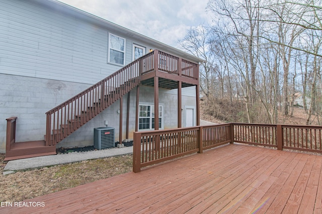 deck featuring central AC