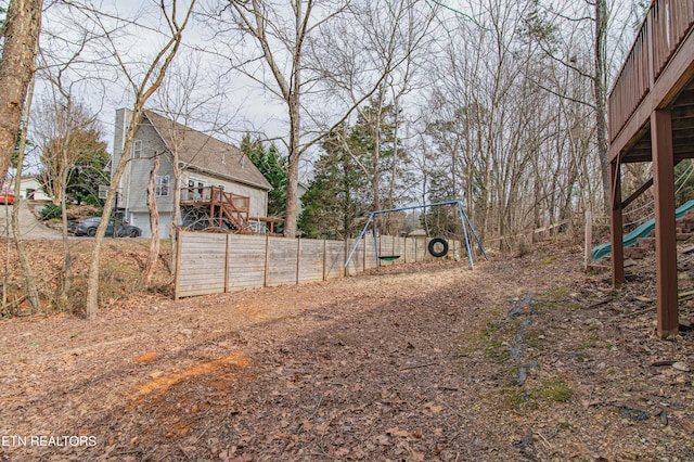 view of yard featuring a playground