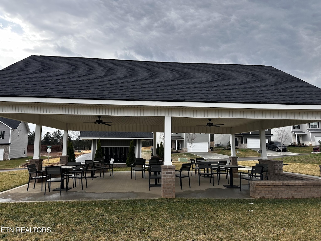 8035 Tree Line Ln, Corryton, TN 37721 - exterior space with a lawn, a gazebo, and a patio area