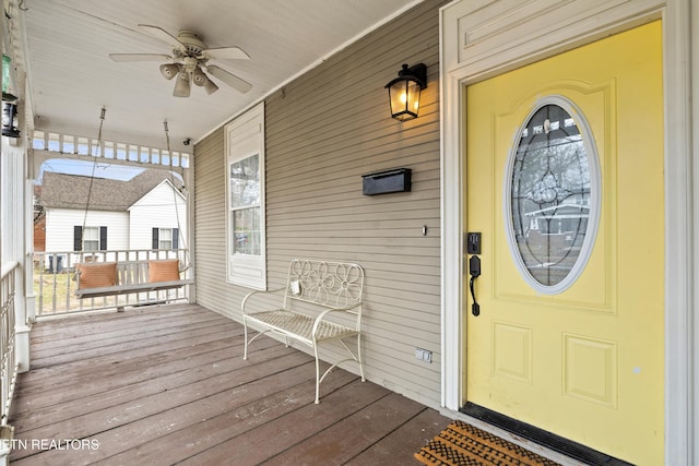 doorway to property featuring a porch