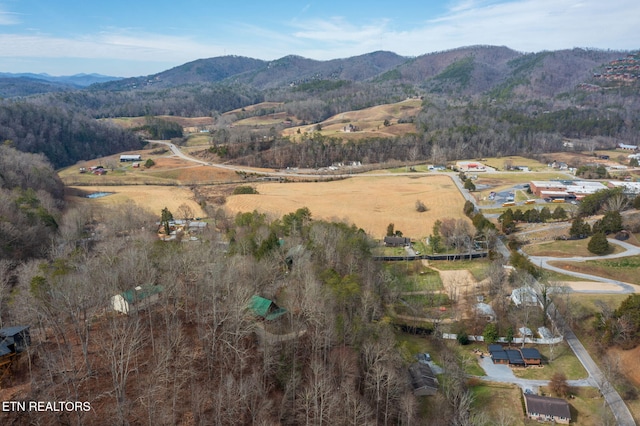 aerial view featuring a mountain view