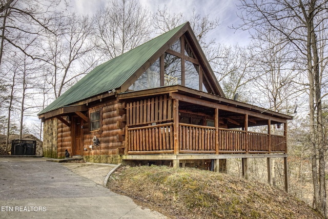 view of log-style house