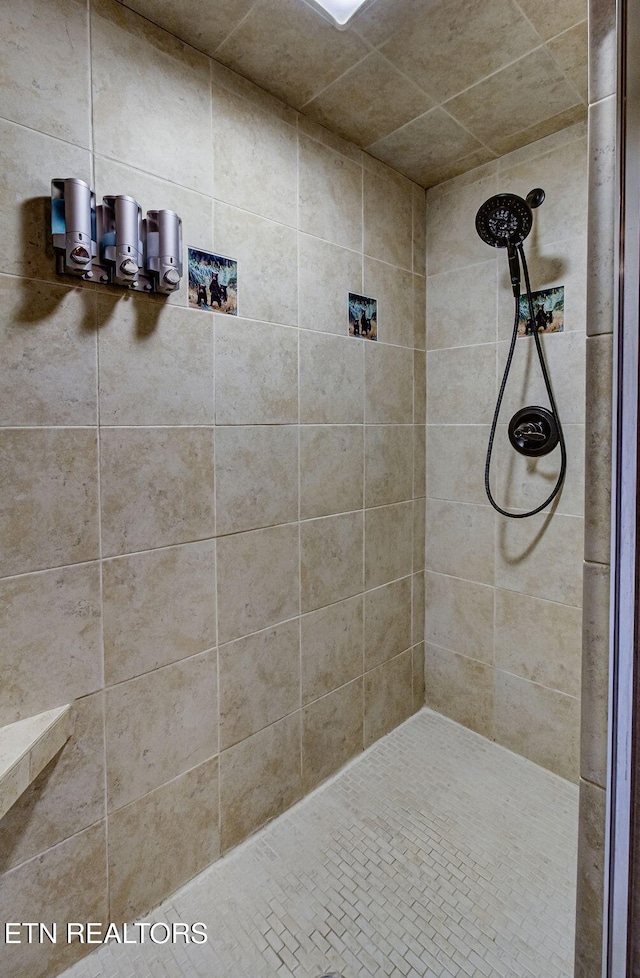 bathroom with tiled shower