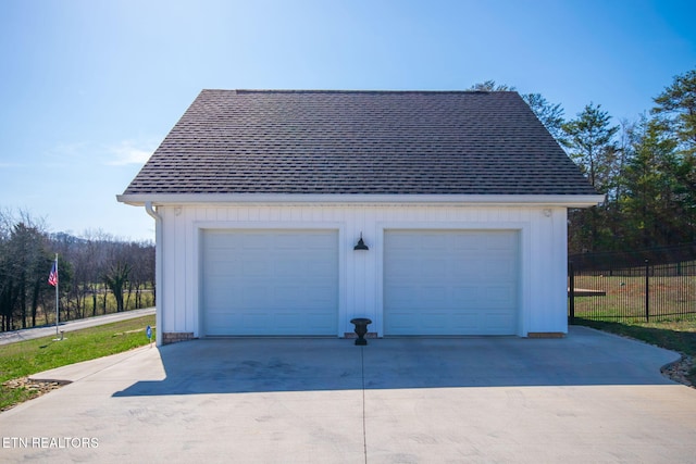 view of garage