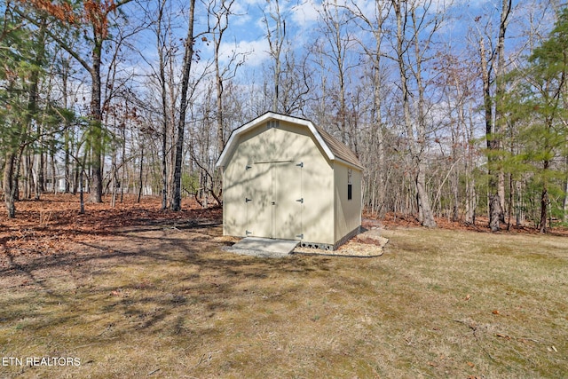 view of shed