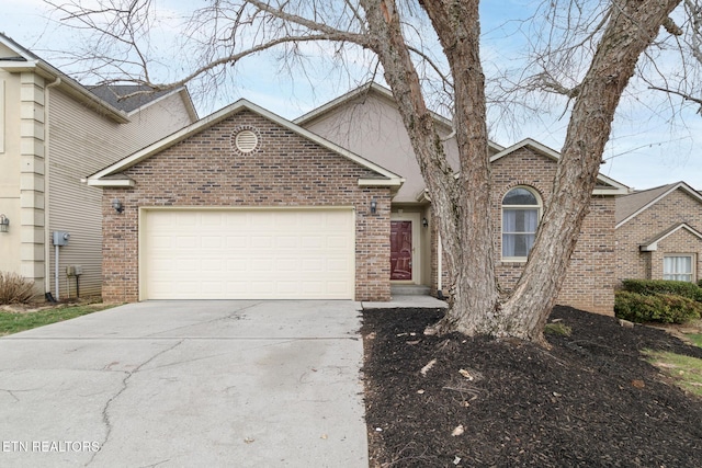 view of property featuring a garage