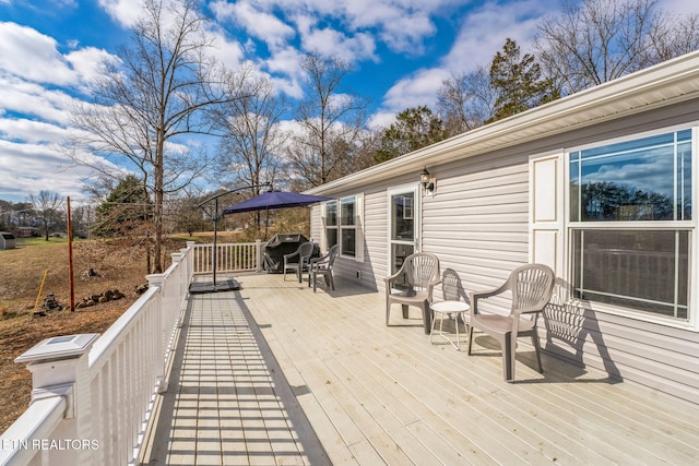 deck with grilling area