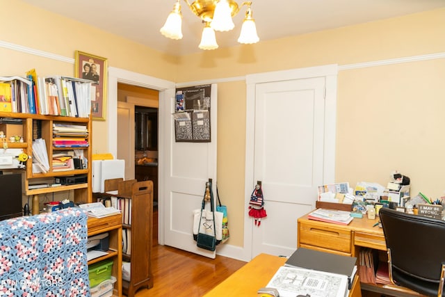 1017 Old Knoxville Hwy, Sevierville, TN 37862 - office space featuring a chandelier and wood-type flooring