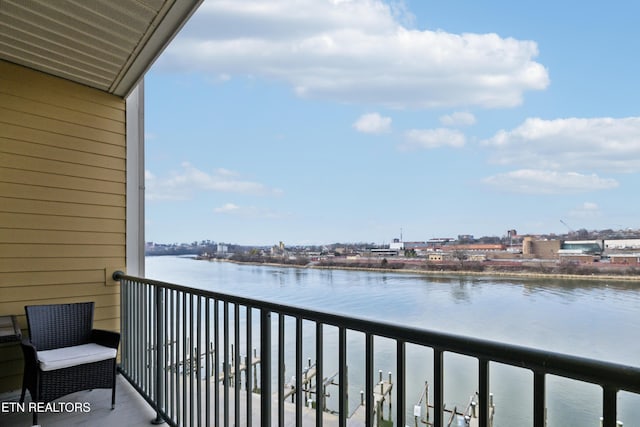 balcony with a water view