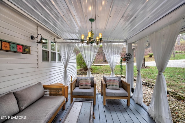 wooden deck with a porch