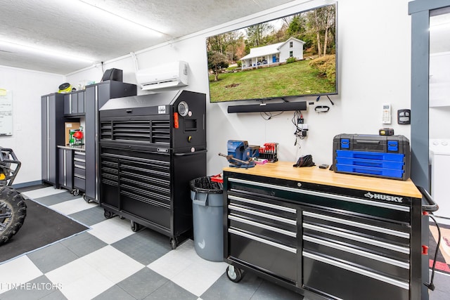 interior space with a wall mounted AC