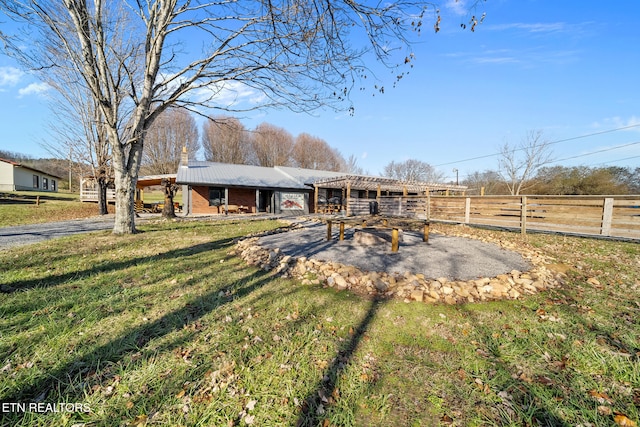 view of front of house with a front yard