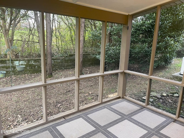 view of unfurnished sunroom