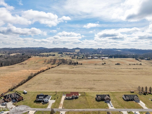 aerial view with a rural view