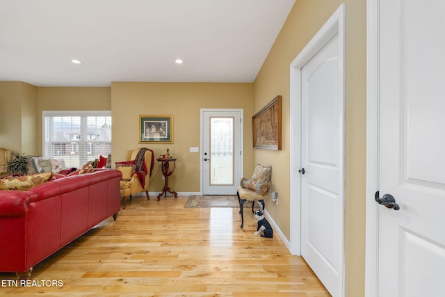 entryway featuring light hardwood / wood-style flooring