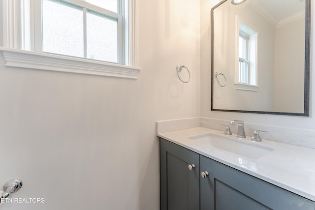282 Chimney Rock Dr, Lenoir City, TN 37771 - bathroom with vanity and crown molding