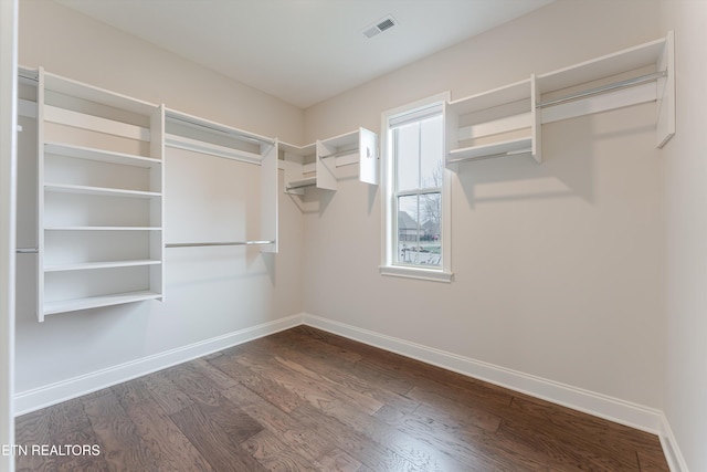 282 Chimney Rock Dr, Lenoir City, TN 37771 - spacious closet with dark wood-style flooring and visible vents