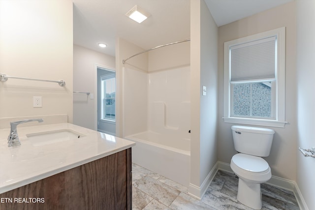282 Chimney Rock Dr, Lenoir City, TN 37771 - full bathroom with baseboards,  shower combination, toilet, and vanity