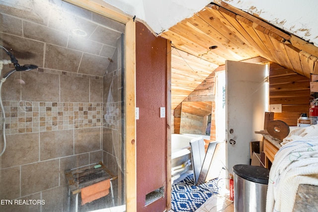 unfurnished bedroom with lofted ceiling