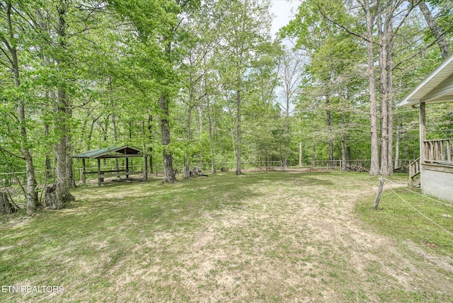 view of yard featuring fence