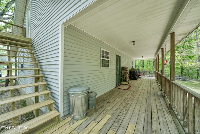 wooden deck with a porch