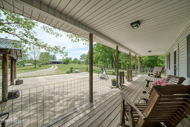 wooden deck with covered porch