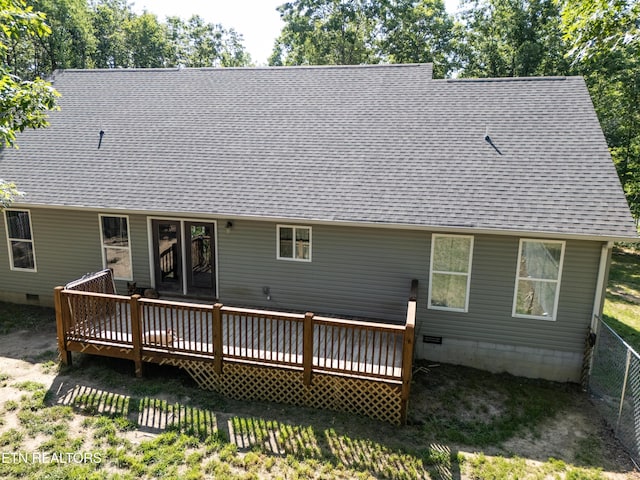 rear view of house with a deck