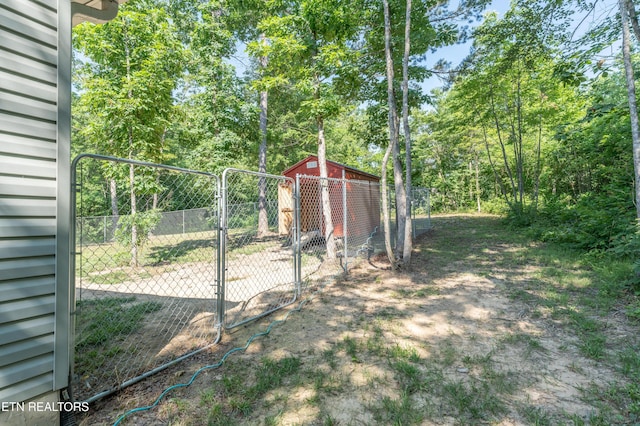 view of yard with an outdoor structure