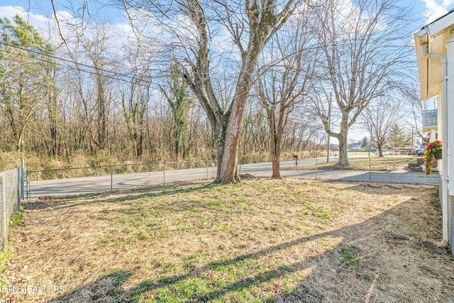 view of yard with fence