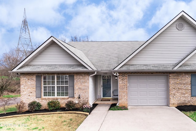 single story home with a garage