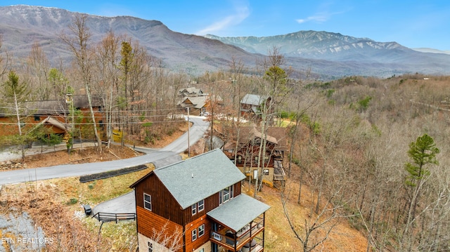 aerial view featuring a mountain view