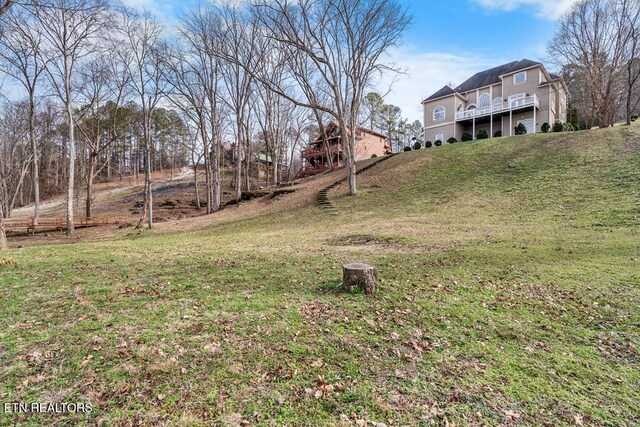 view of yard featuring a deck