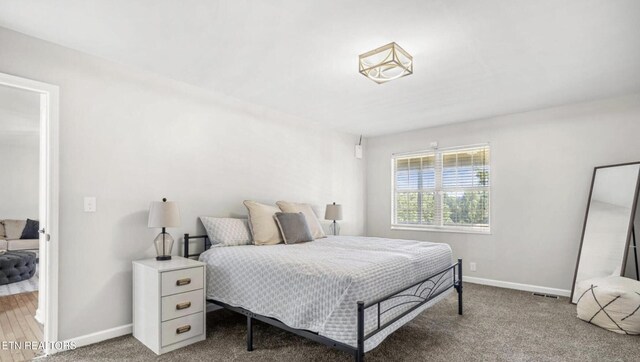 bedroom featuring carpet