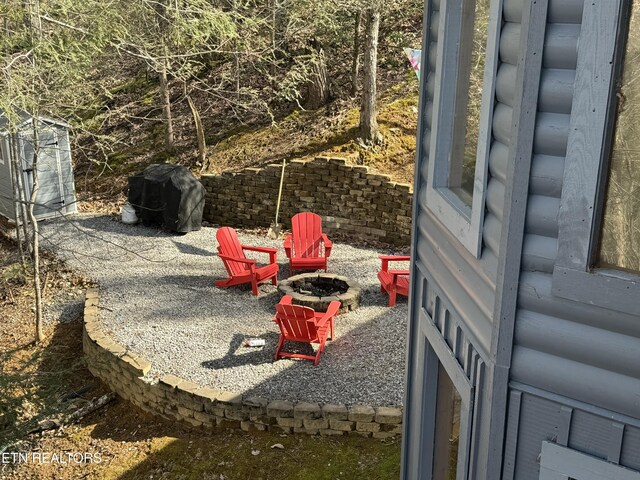 3809 Ravens Den Way, Sevierville, TN 37862 - exterior space with an outdoor fire pit