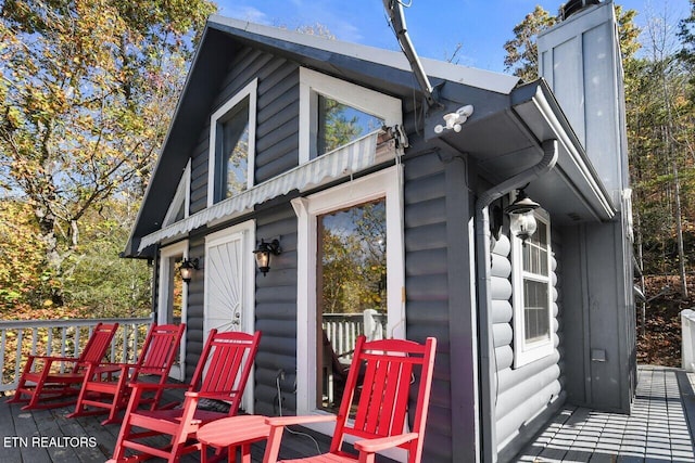 3809 Ravens Den Way, Sevierville, TN 37862 - view of side of home featuring a chimney and faux log siding