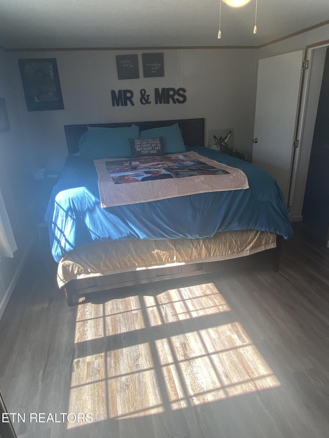 bedroom with wood finished floors