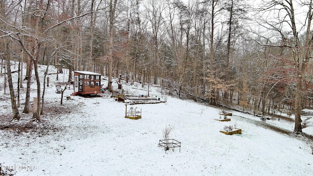 view of snowy yard