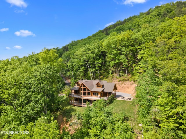 3859 Clabo Mountain Ln, Sevierville, TN 37862 - aerial view of property and surrounding area with a heavily wooded area
