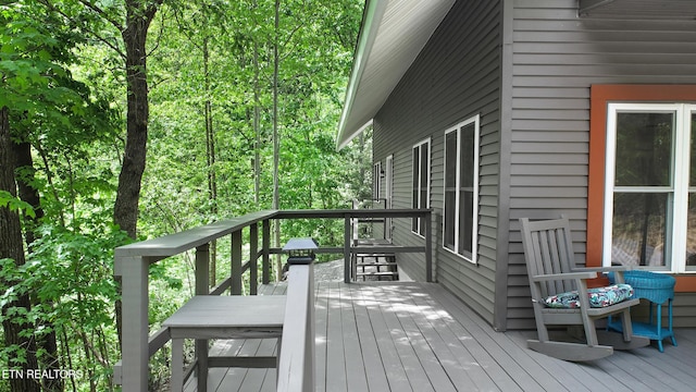 view of wooden deck