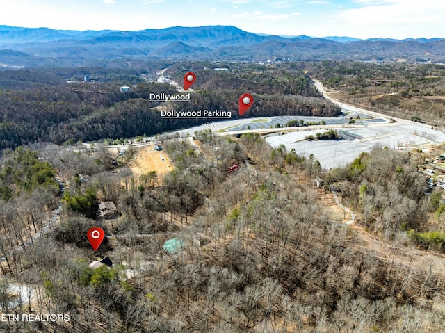 2201 Applewood Rd, Pigeon Forge, TN 37862 - birds eye view of property with a forest view and a mountain view