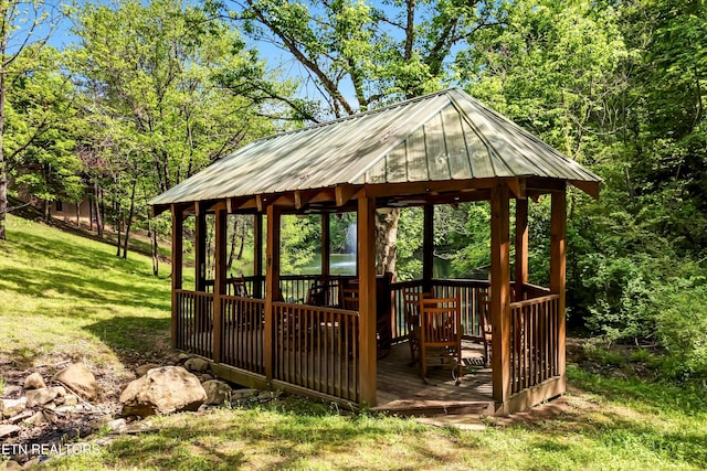 3412 Merlin Way, Pigeon Forge, TN 37862 - wooden deck featuring a gazebo and a yard