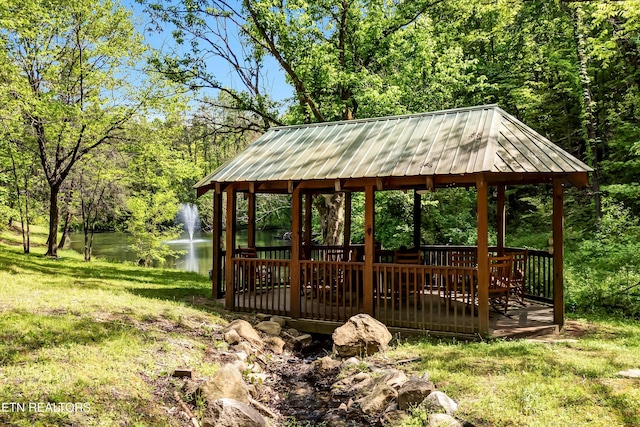 3412 Merlin Way, Pigeon Forge, TN 37862 - view of property's community with a gazebo, a water view, and a wooded view