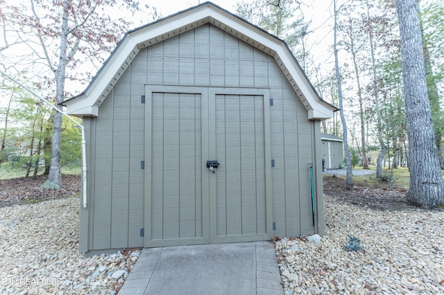 view of shed