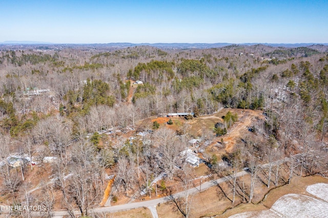 drone / aerial view with a forest view