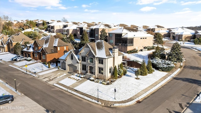 aerial view featuring a residential view