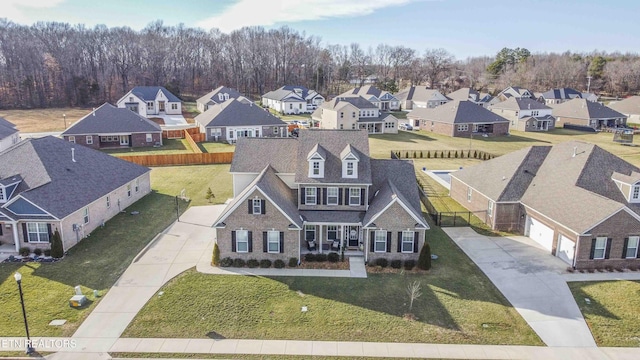 bird's eye view with a residential view