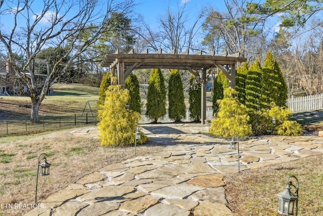 exterior space featuring fence