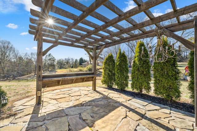 view of patio / terrace featuring a pergola