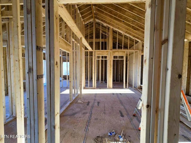 miscellaneous room featuring vaulted ceiling