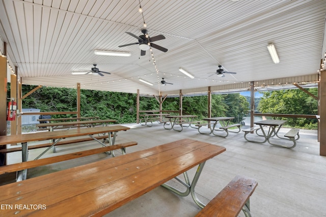 view of patio with a ceiling fan